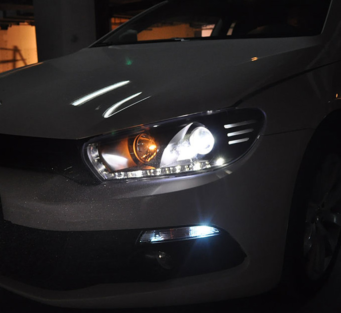 Car Headlights for VW Scirocco 20 09-20 17 LED Headlight DRL High Beam Lens Driving Lights Angel Eye Head Lamp