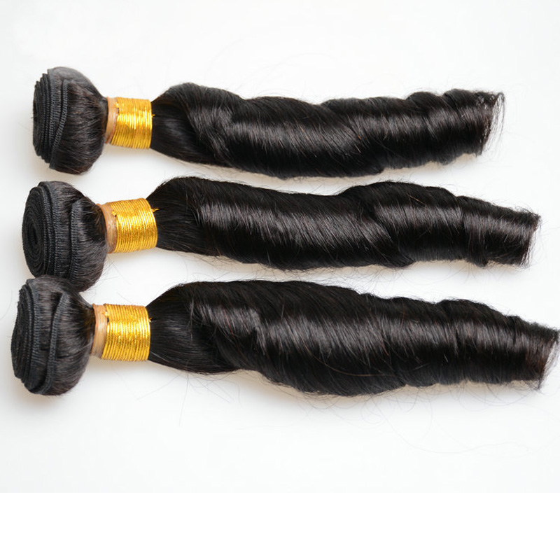 Brazilian Peruvian Malaysian Human Hair Spring Curly 3 Bundles 12A Grade Double Wefts 10-24inch Funmi Hairs Extensions