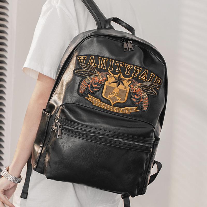 Backpack Bee Embroidery Men's Large Capacity School Women's Leather Casual Laptop Bag Solid Black PackBackpack
Backpack Bee Embroidery Men's Large Capacity School Women's Leather Casual Laptop Bag Solid Black PackBackpack