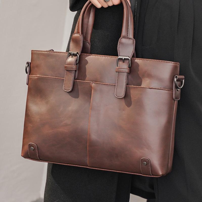 Briefcases Men's Bag Crazy Horse Leather Vintage Laptop Large Capacity Men Handbag Business Office Shoulder MaleBriefcases, Black
Briefcases Men's Bag Crazy Horse Leather Vintage Laptop Large Capacity Men Handbag Business Office Shoulder MaleBriefcases, Black