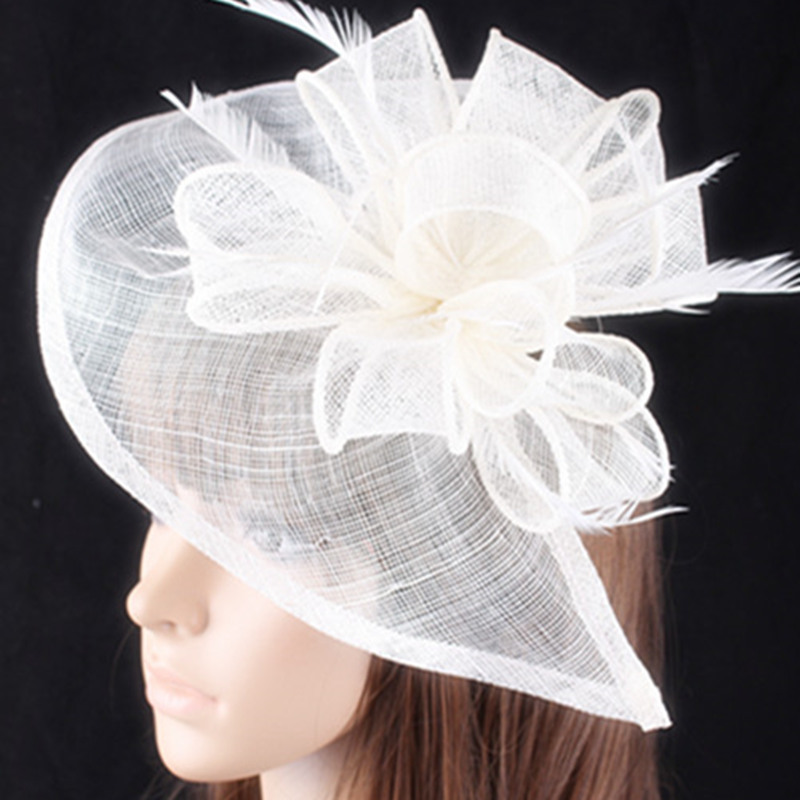 Vintage Elegant Navy Blue Fedora Cap Shapeau Hat Wedding Fascinators Feather Loop Headwear Ladies Female Hair Accessories SYF278 220819