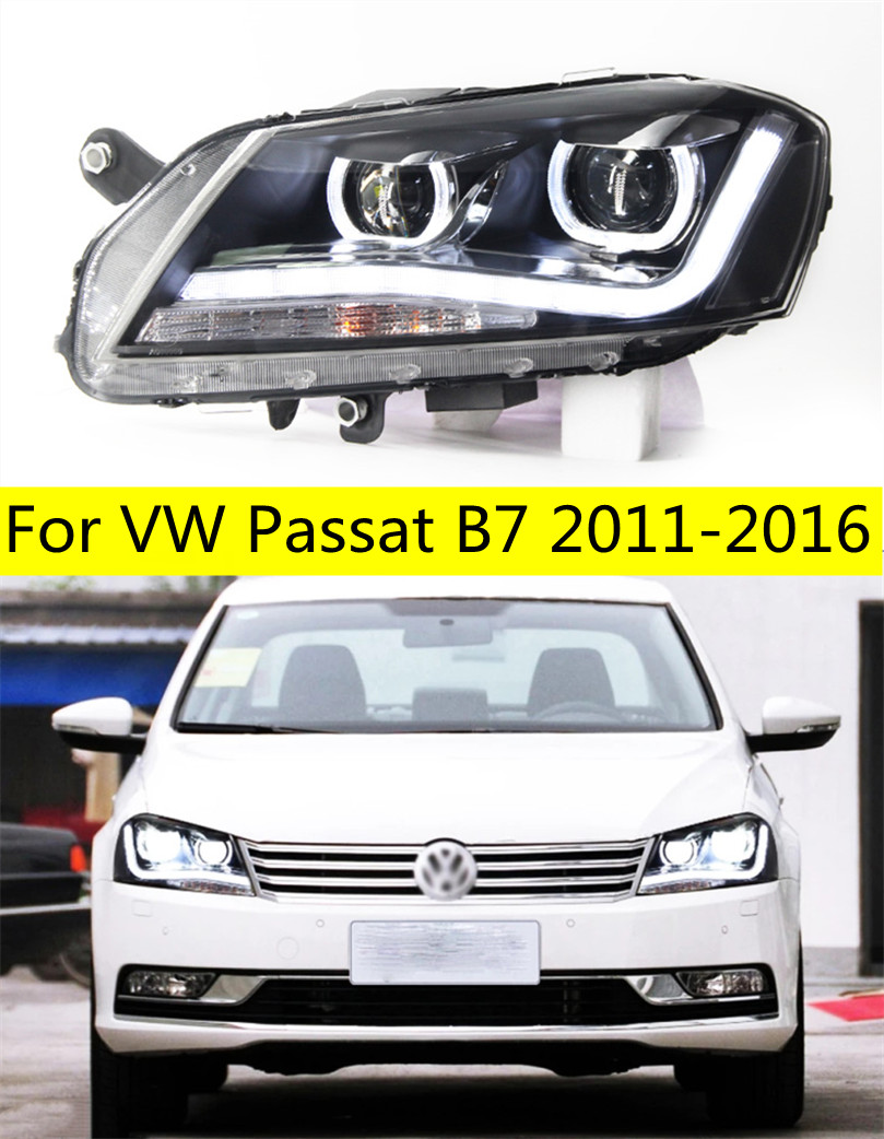 Head Lights for VW Passat B7 20 11-20 16 LED High Beam Daytime Light Angel Eye Driving Headlights Replacement