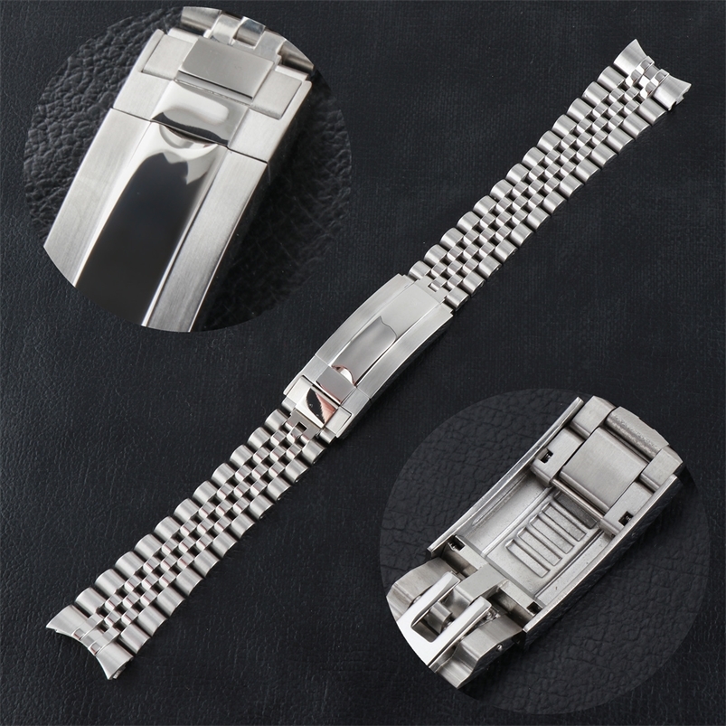 Jubilee Watchband Strap Men's 20mm 316L Stainless Steel Bracelet Silver Glide-Lock Buckle for 40mm Sub Watch Case 220819
Jubilee Watchband Strap Men's 20mm 316L Stainless Steel Bracelet Silver Glide-Lock Buckle for 40mm Sub Watch Case 220819