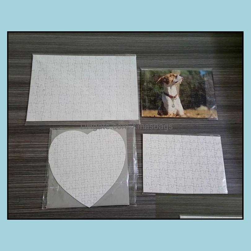 Party Favor Sublimation Blank Heart Puzzles Diy Puzzle Love Shape Transfer Printing Consumables Child Toys Gifts Fy7451 Drop Xmasb8700548