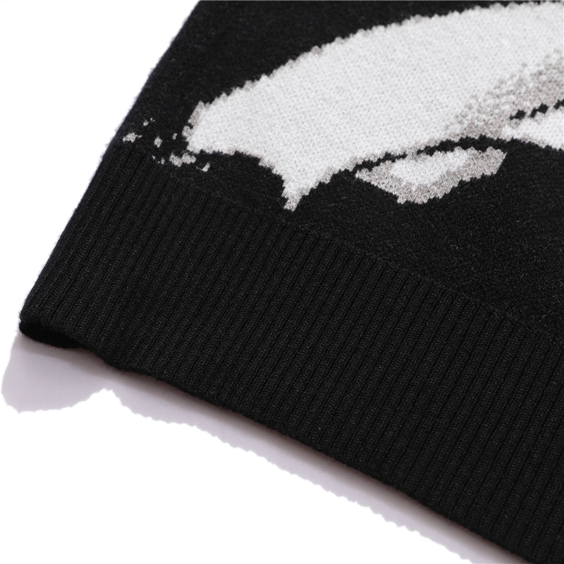 FGKKS Mens Hip Hop Streetwear Harajuku Sweater Vintage Japanese Style Anime Girl Knitted Cotton Pullover Sweaters Male 220819