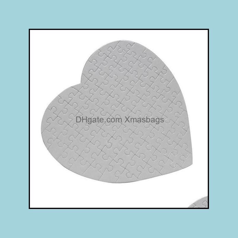 Party Favor Sublimation Blank Heart Puzzles Diy Puzzle Love Shape Transfer Printing Consumables Child Toys Gifts Fy7451 Drop Xmasb8700548