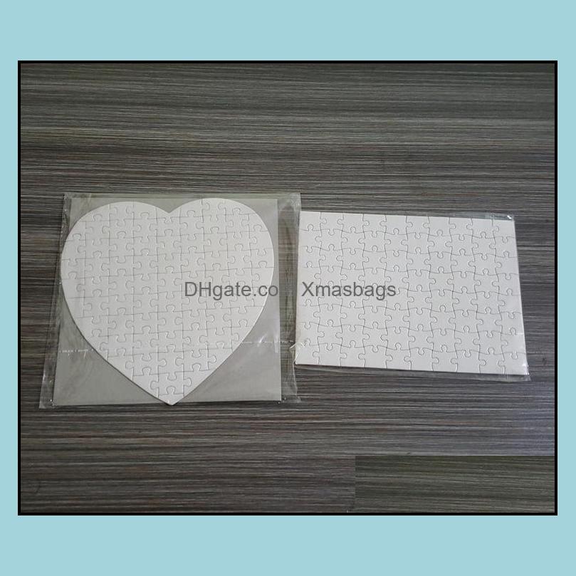 Party Favor Sublimation Blank Heart Puzzles Diy Puzzle Love Shape Transfer Printing Consumables Child Toys Gifts Fy7451 Drop Xmasb8700548