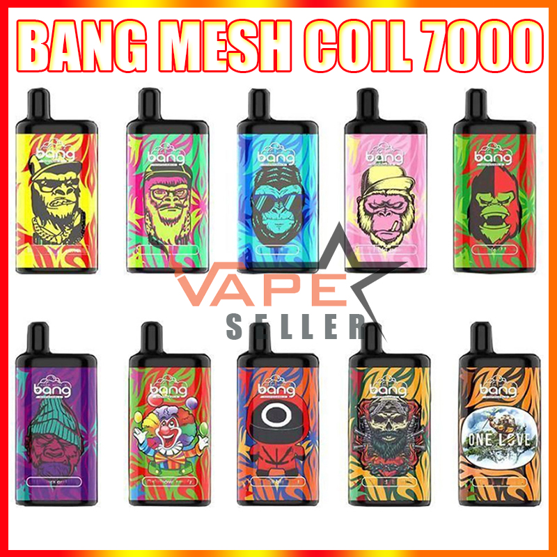 Original Bang Mesh Coil 7000 Puffs Disposable Vape Pen Box E Cigarette With 850mAh Rechargeable Battery Adjustable Airflow Control 15ml Prefilled Pod Bar Kit VS Elf
Original Bang Mesh Coil 7000 Puffs Disposable Vape Pen Box E Cigarette With 850mAh Rechargeable Battery Adjustable Airflow Control 15ml Prefilled Pod Bar Kit VS Elf