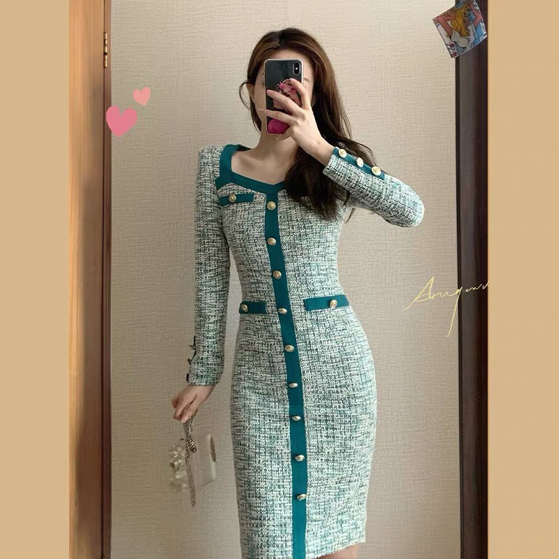 Women' long sleeve dress square collar retro green color single breasted bodycon tunic pencil vestidos SMLXL
Women' long sleeve dress square collar retro green color single breasted bodycon tunic pencil vestidos SMLXL