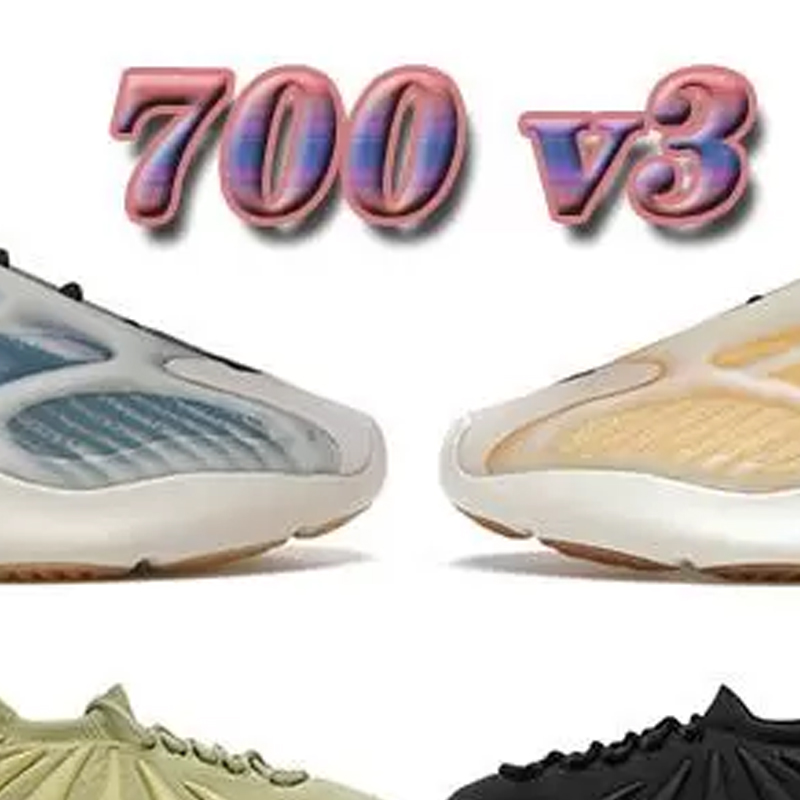 Designer Basketball Shoes Boost 700 v2 v3 Running for Mens Women Kyanite Safflower Fade Carbon Hi Res Blue Red 380 Sports Yezys trainers sneakers Size 5-13 With Box