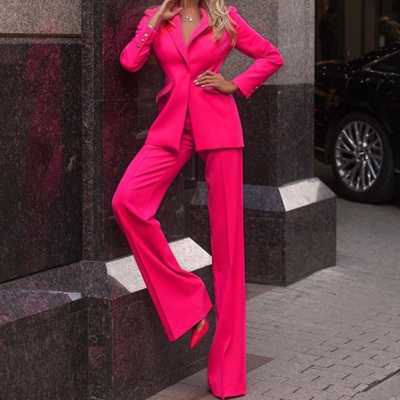 Women s Checked Slim Lapel Suit Set Spring Autumn Casual Elegant Office Lady Long Sleeve Jacket High Waist Trousers Sets 220819
