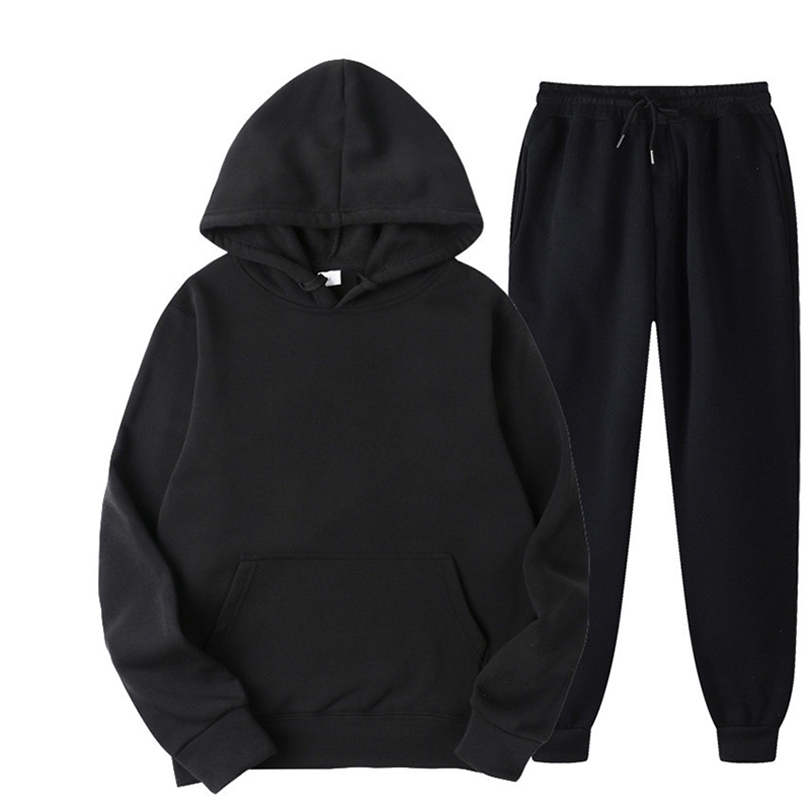 Two Piece Set Casual Fleece Tracksuit Women Winter Women's Sets Oversized Hooded Long Sleeve Hoodie Sport Pants Lady Suit 220819