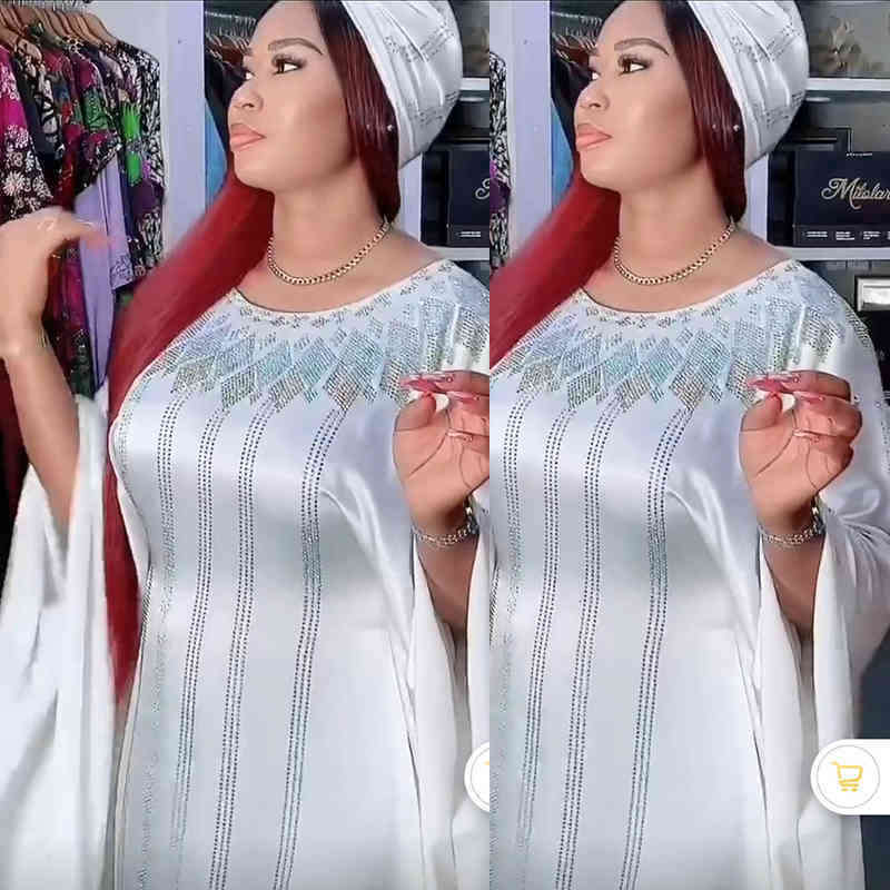 African Casual Dresses Mothers Fashion Bat Sleeve Dress Rayon Fabric Front And Back Artificial Stone Diamond Decoration Luxurious Headscarf Bubu ZUCL GIDM, 2# box
African Casual Dresses Mothers Fashion Bat Sleeve Dress Rayon Fabric Front And Back Artificial Stone Diamond Decoration Luxurious Headscarf Bubu ZUCL GIDM, 2# box