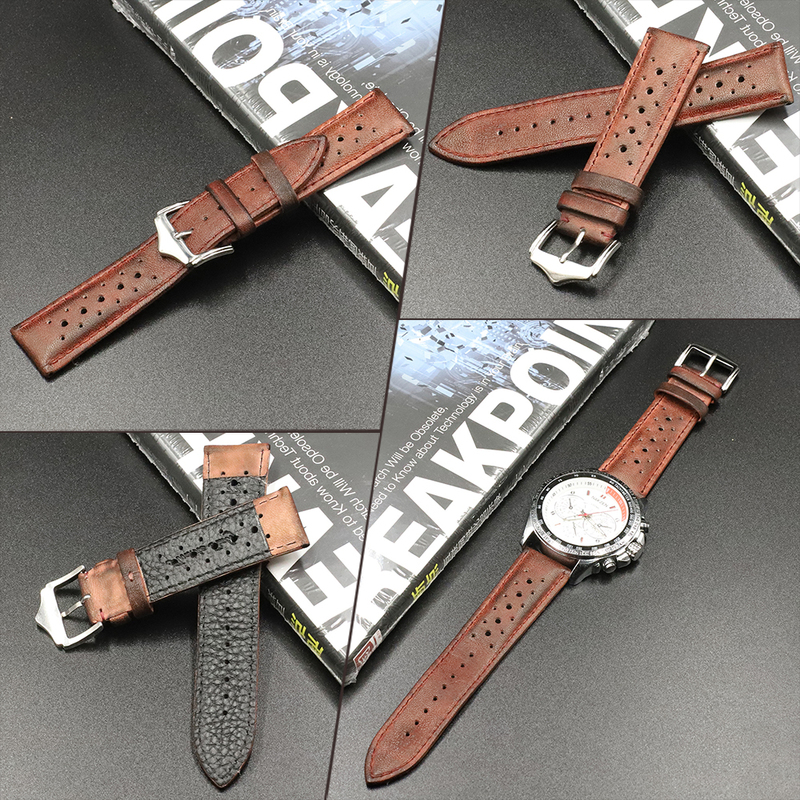 Onthelevel 18mm 20mm 22mm 24mm Genuine Leather Watch Strap Bands Black Blue Brown Multi Colors High Quality Men's Watch Band 220819
