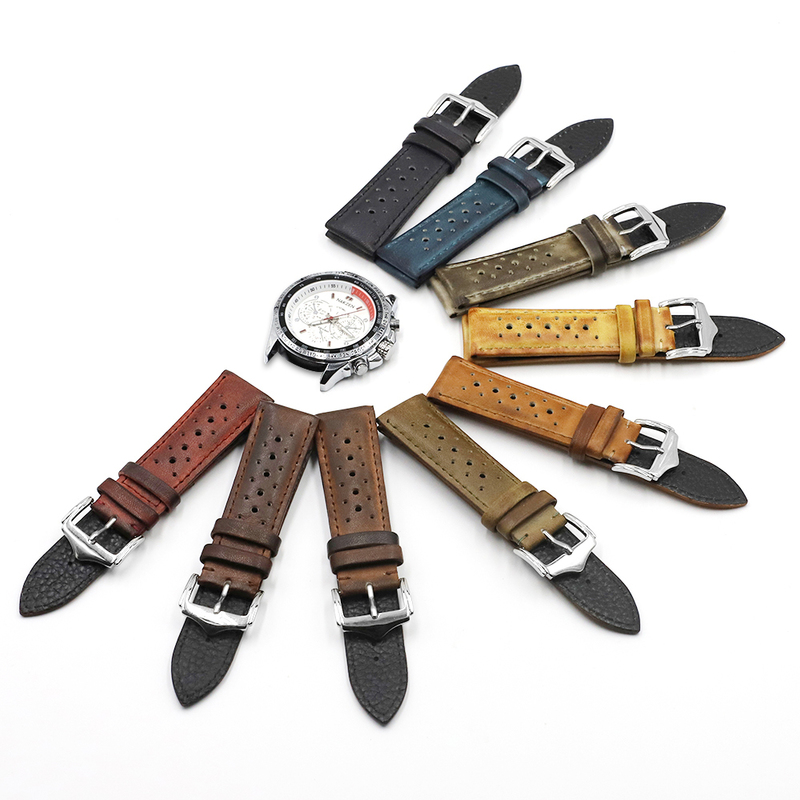 Onthelevel 18mm 20mm 22mm 24mm Genuine Leather Watch Strap Bands Black Blue Brown Multi Colors High Quality Men's Watch Band 220819
