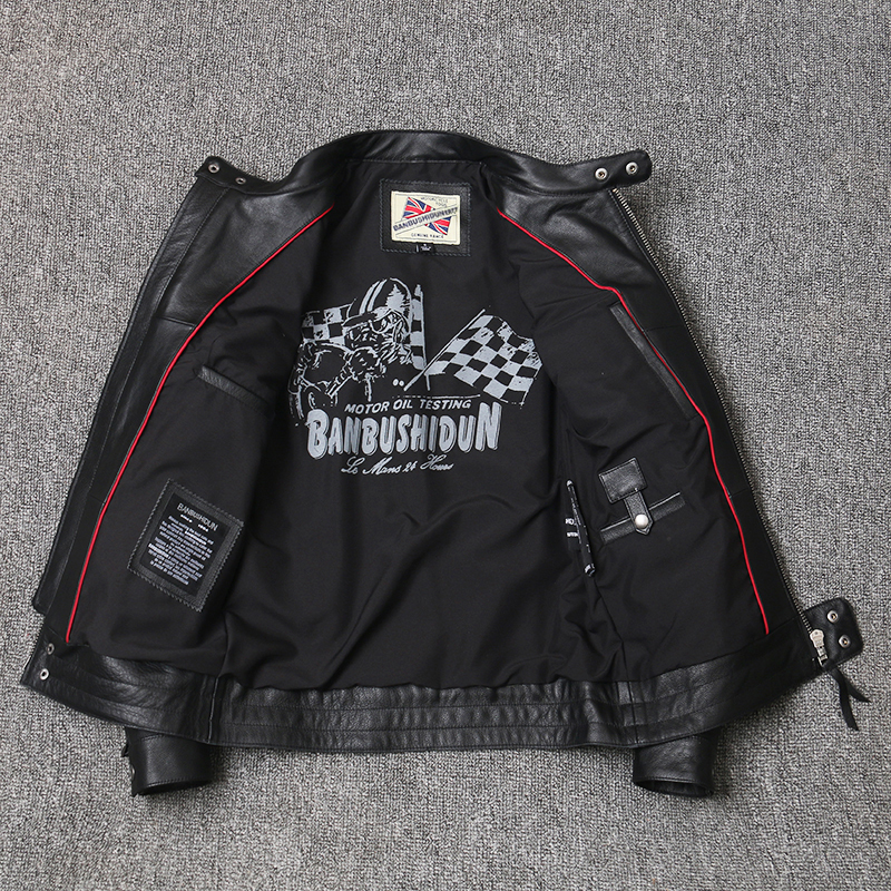 Motorcycle Genuine Leather Jacket for Men Style Biker Jackets Slim Cowhide spring Coat Men 220819