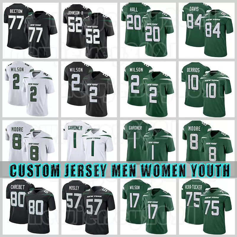 2 Zach Wilson Football Jerseys Sauce Gardner 17 Garrett Wilson Elijah Moore Jetes Breece Hall Jermaine Johnson II New Yorks Braxton Berrios Mekhi Becton Vera-Tucker, Custom men (p q j)
2 Zach Wilson Football Jerseys Sauce Gardner 17 Garrett Wilson Elijah Moore Jetes Breece Hall Jermaine Johnson II New Yorks Braxton Berrios Mekhi Becton Vera-Tucker, Custom men (p q j)