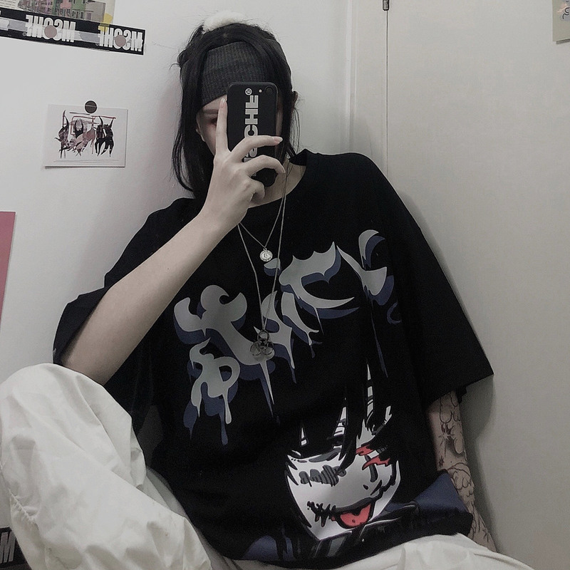 Anime Kakegurui T-Shirt Jabami Yumeko Dark Style Women Long Sleeve Men Tees 220819