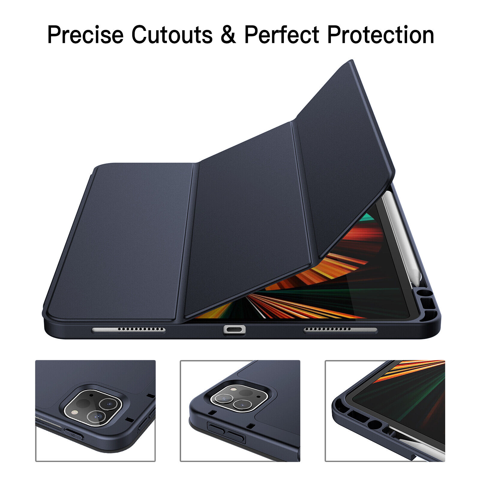 Jie Ke Protective Case for iPad Pro 129Inch 5Th Generation with Pencil Clip UltraThin Protective Case