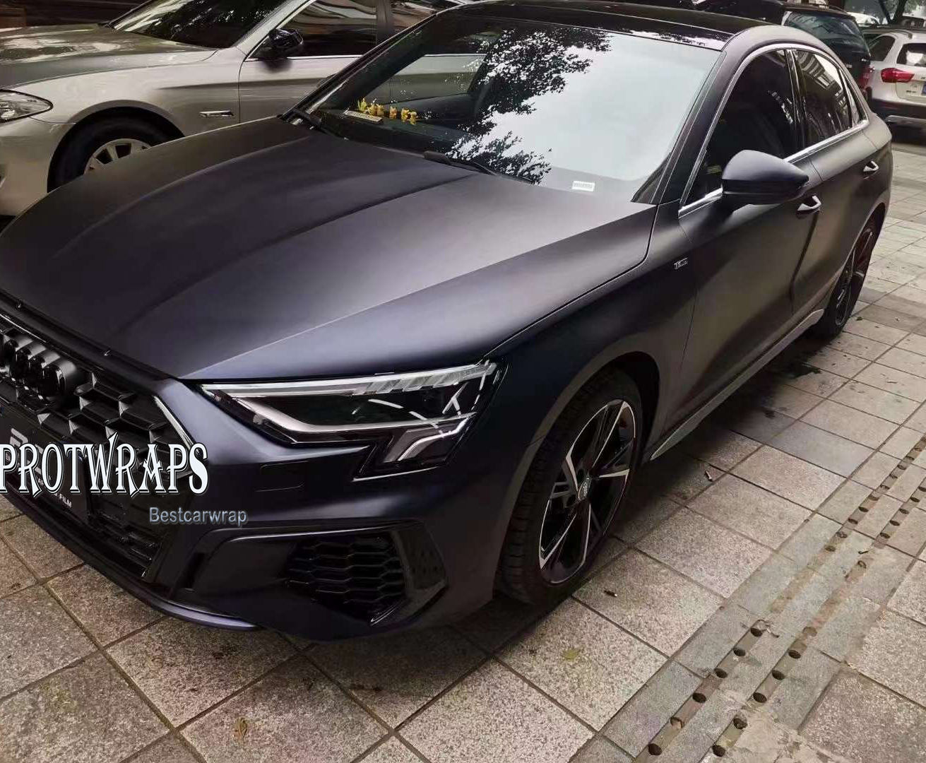 Premium Super Matte Black Blue Vinyl Wrap For Whole Car Body Wrapping foil Covering FILM 1080 Series Initial Low Tack Glue 1.52x20m Roll 5x65ft