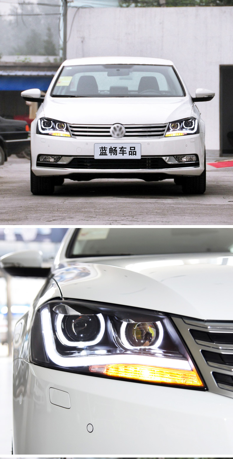 Head Lights for VW Passat B7 20 11-20 16 LED High Beam Daytime Light Angel Eye Driving Headlights Replacement