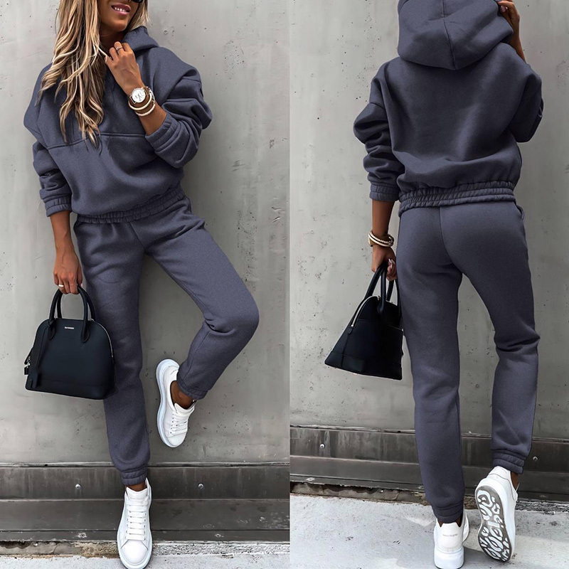 Hoodies Suit Spring Winter Casual Tracksuit Set Women Fleece 2 Pieces Set Sports Sweatshirts Pullover Home Sweatpants Outfits 220819
