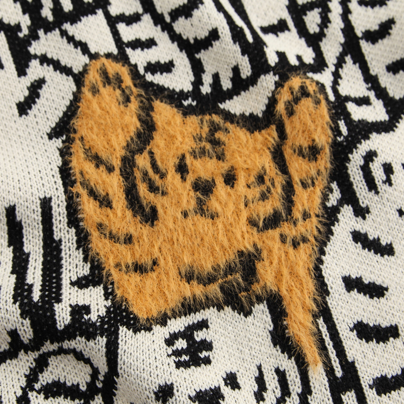 Harajuku Vintage Streetwear Sweaters Men Pullover Cartoon Tiger Pattern Knitted Jumpers Autumn Couple Casual Loose Tops Men 220819