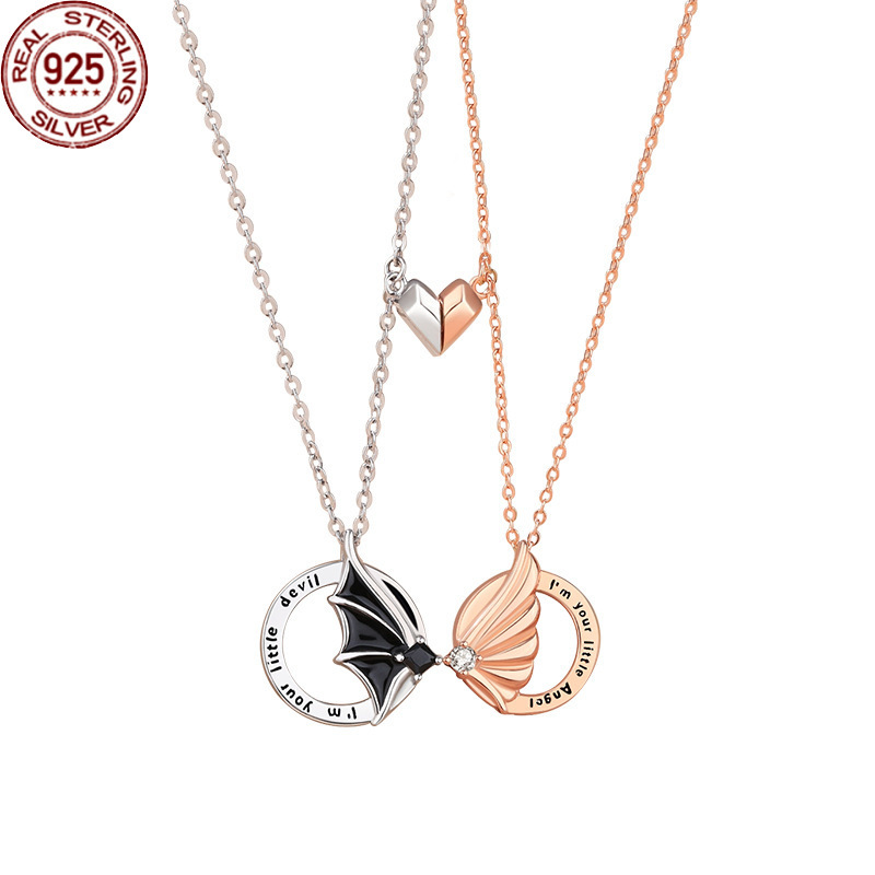 Strands Strings Angel and Devil Couple Necklce Sterling Silver Pir of Wing Collrbone Chins Zirc
Strands Strings Angel and Devil Couple Necklce Sterling Silver Pir of Wing Collrbone Chins Zirc