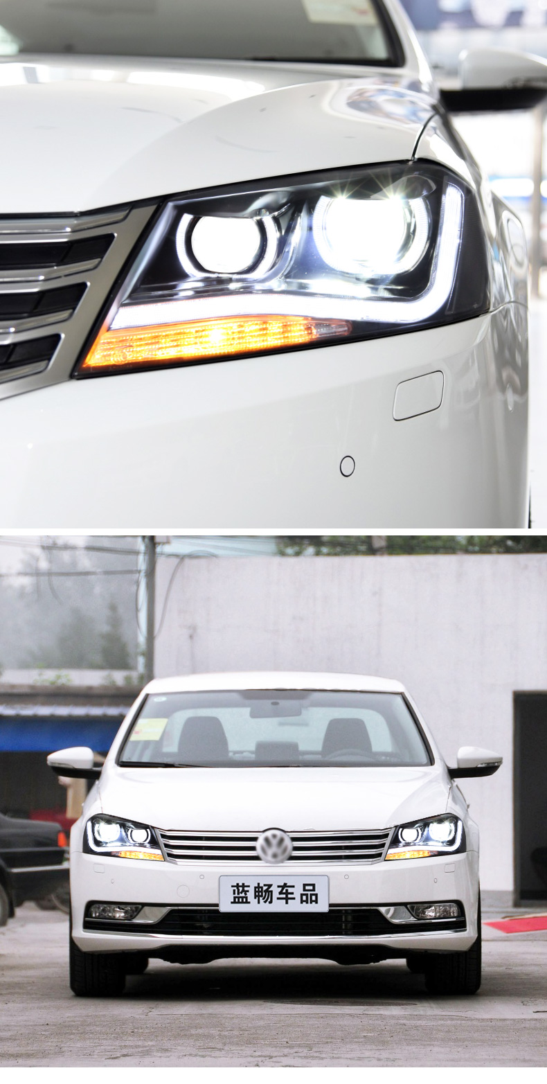 Head Lights for VW Passat B7 20 11-20 16 LED High Beam Daytime Light Angel Eye Driving Headlights Replacement