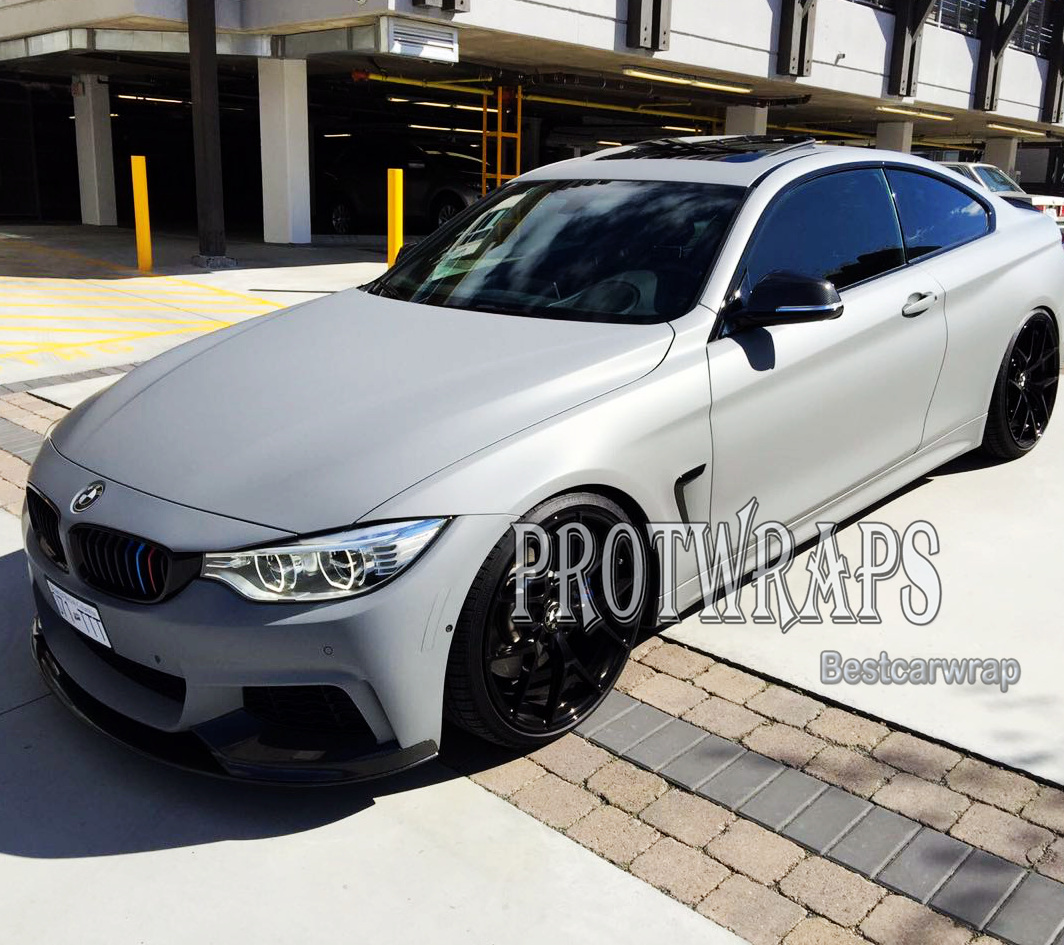 Premium Super Matte Storm Gray Vinyl Wrap Stickers For Whole Car Body Wrapping foil Covering FILM 1080 Series Initial Low Tack Glue 1.52x20m Roll 5x65