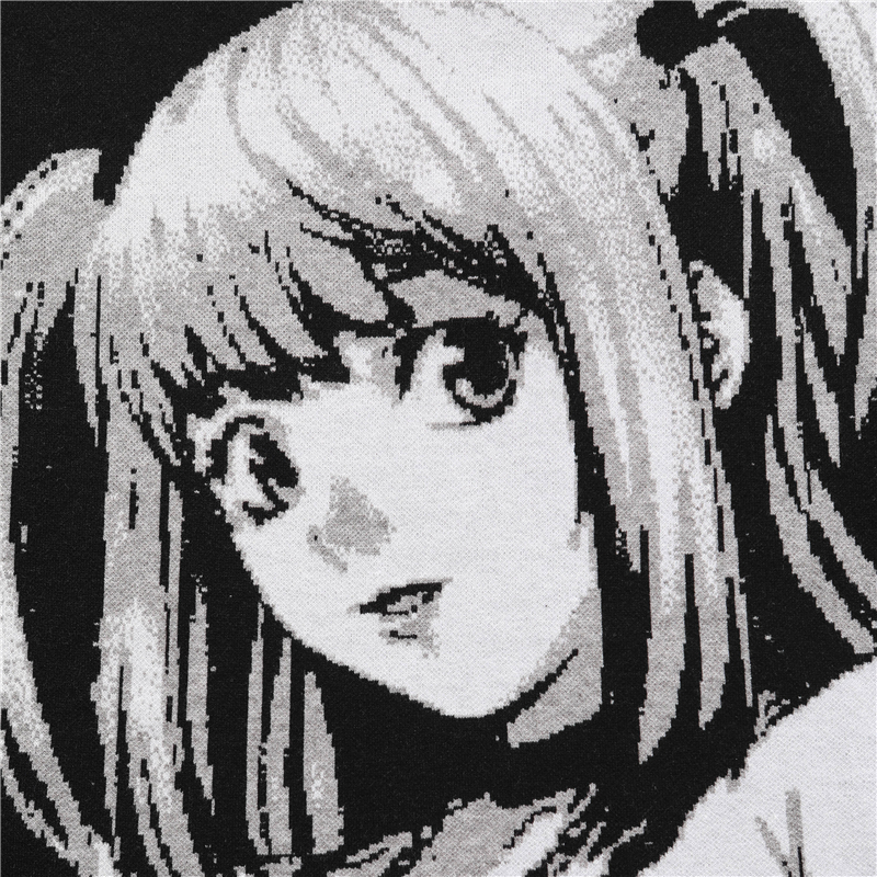 FGKKS Mens Hip Hop Streetwear Harajuku Sweater Vintage Japanese Style Anime Girl Knitted Cotton Pullover Sweaters Male 220819