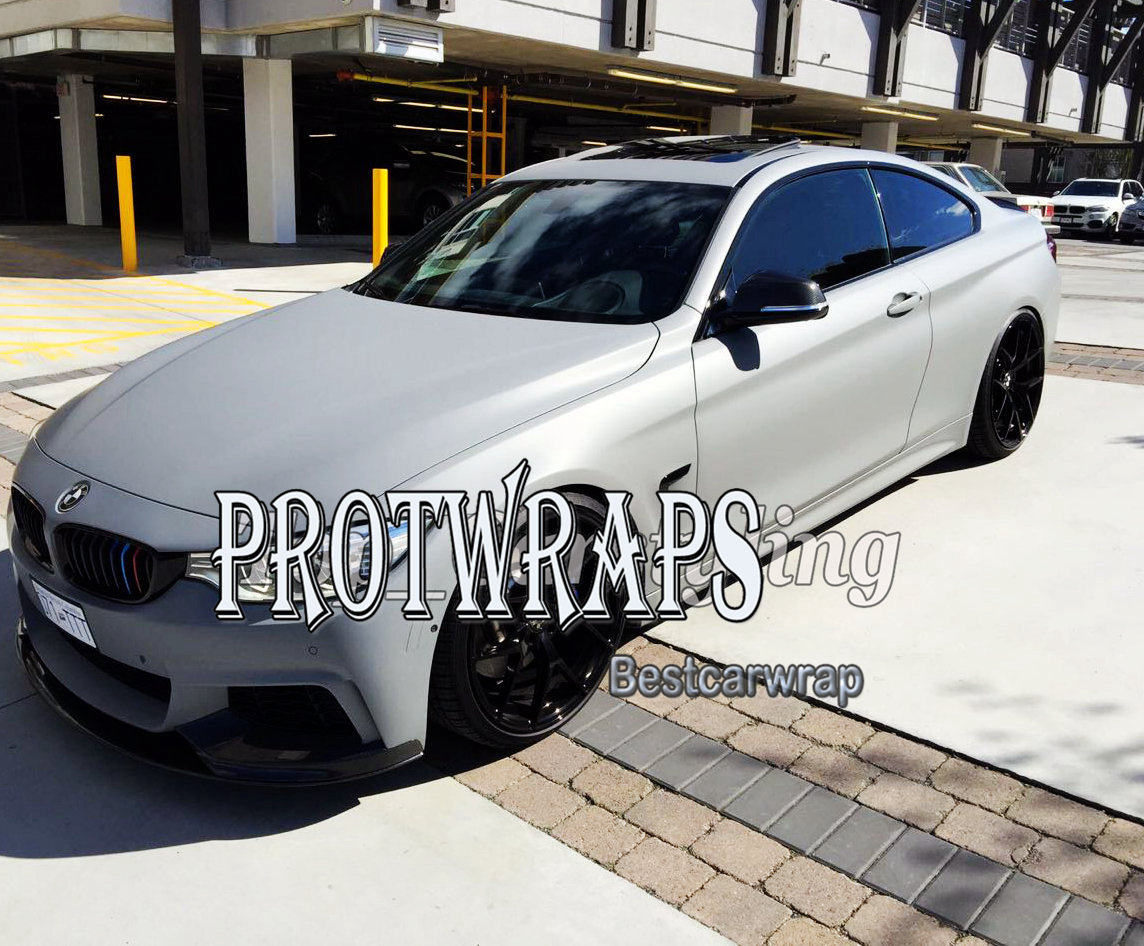 Premium Super Matte Storm Gray Vinyl Wrap Stickers For Whole Car Body Wrapping foil Covering FILM 1080 Series Initial Low Tack Glue 1.52x20m Roll 5x65