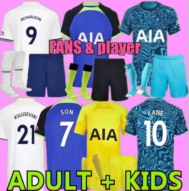 SPURS 22 23 SON BERGWIJN Soccer Jerseys 2022 2023 Football shirt LUCAS HOjbjerg Loris ROMERO REGUILON BRYAN RICHARLISON BENTANCUR KULUSEVSKI KANE adult men kids kit
SPURS 22 23 SON BERGWIJN Soccer Jerseys 2022 2023 Football shirt LUCAS HOjbjerg Loris ROMERO REGUILON BRYAN RICHARLISON BENTANCUR KULUSEVSKI KANE adult men kids kit