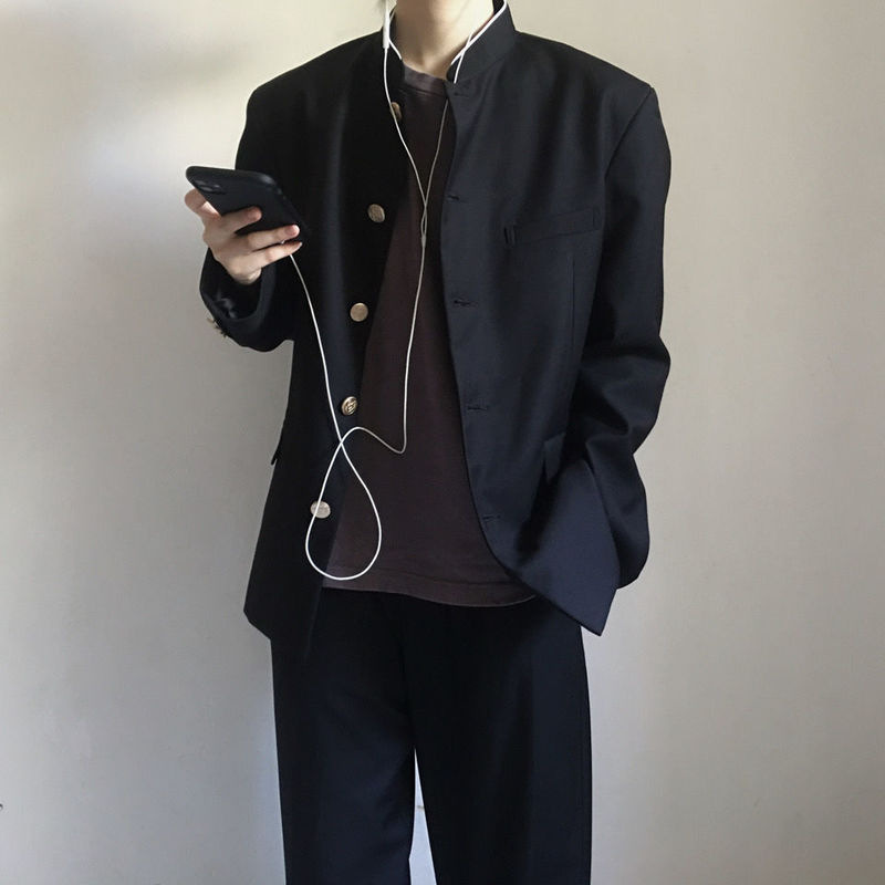 Autumn and Winter Crows Zero Uniform Men 's and Women 's Coats JK School Uniform Zhongshan Suit College Style 220819