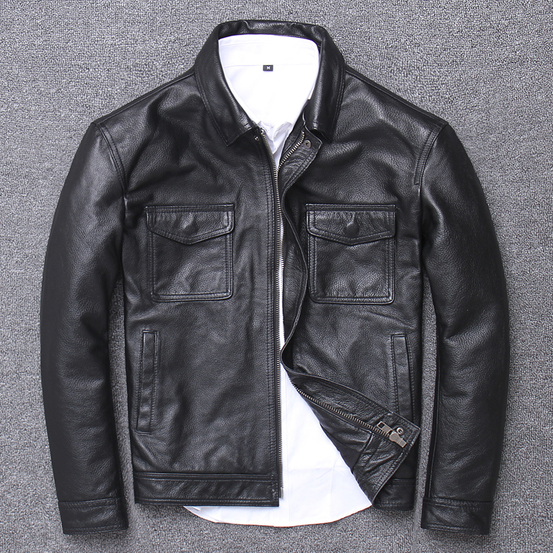 YRwholesales cowhide jacketmen genuine leather coatvintage casual leather outwearclassic leather clothing 220819