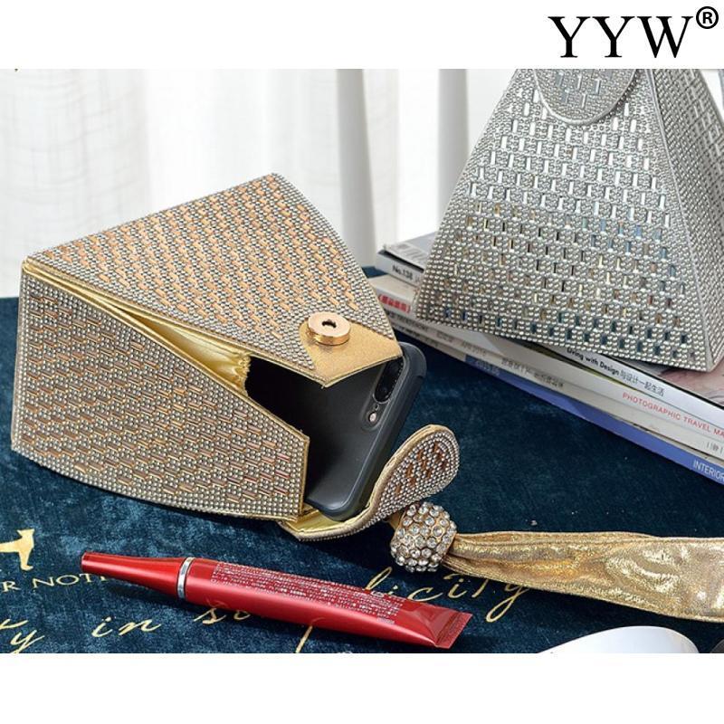 Pyramid ShapeSmall Clutch With Gold s Evening Bags Bridal Clutches Formal Party Dress Purse 220818