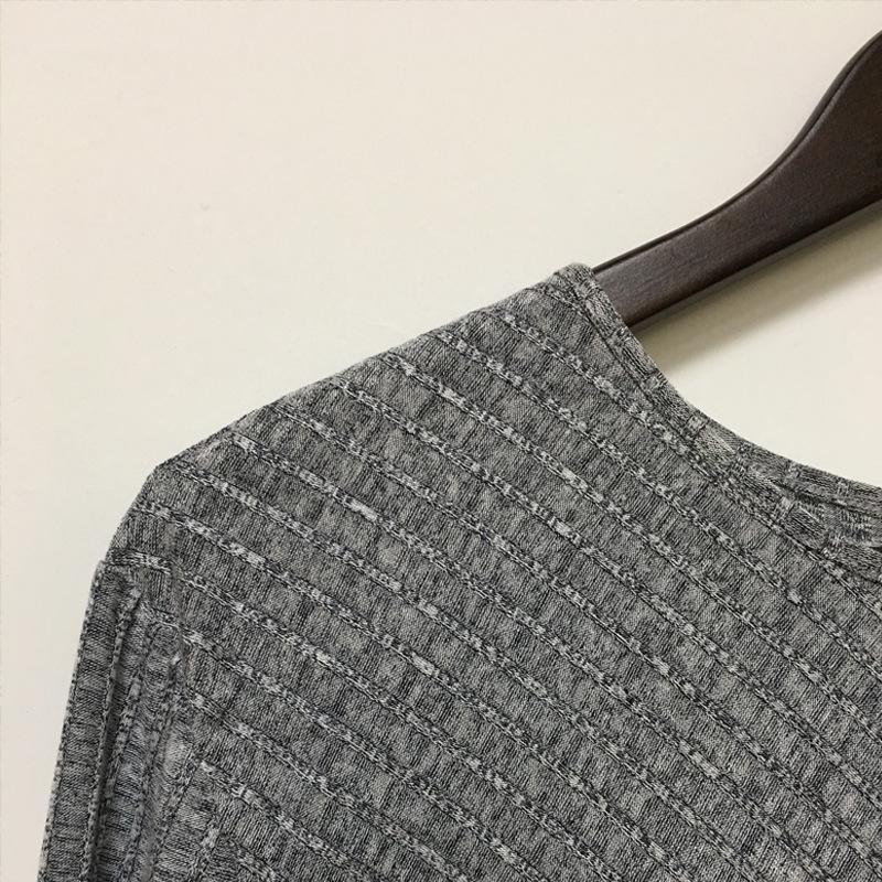 6 Colors Spring Men Long Sleeve T Shirt Casual Round Neck Striped Elastic Fit Funny Streetwear Solid Tshirt Hip Hop Tops 220819