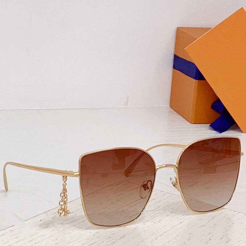 Brand Women Oversized Sunglasses Z1725 Glamour Cat Eye Frame Gradient Lens Lightweight Metal Temple Detachable Charm Summer Style Occhiali da soleZ172