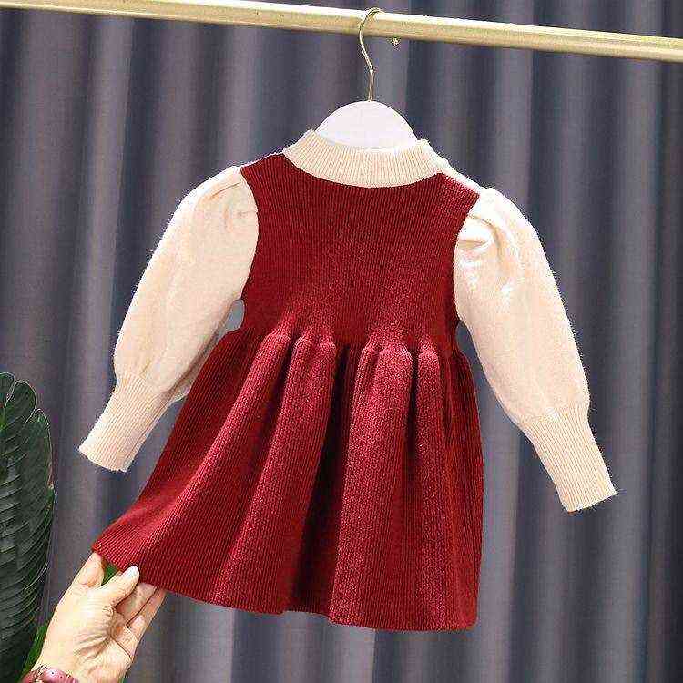 2022 Girls Princess Christmas Dress Knitting Sweater Dress for Girls Winter Dress Autumn Full Sleeve Girl Clothes New Year Y220819