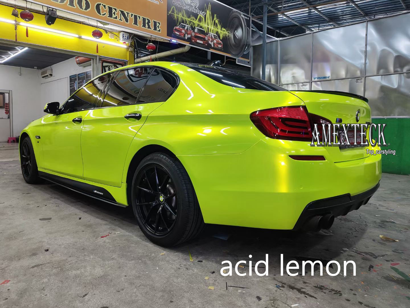 Premium Acid Lemon Gloss Magic Vinyl Wrap Highest Quality With Air Release Whole Car Wrapping Film Foil 1080 Series Initial Low Tack Glue 1.52x20m Rol