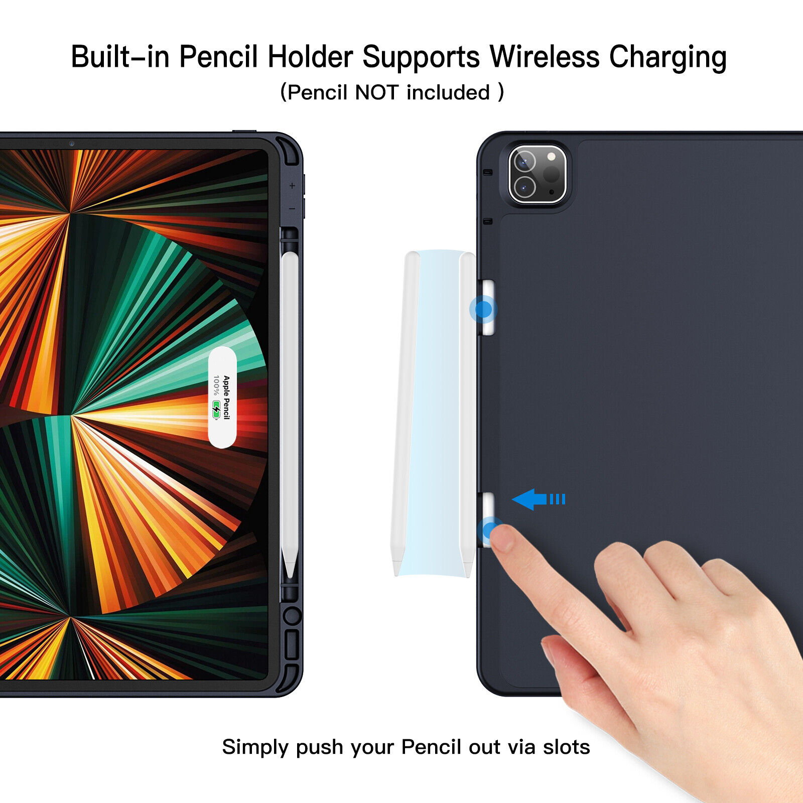 Jie Ke Protective Case for iPad Pro 129Inch 5Th Generation with Pencil Clip UltraThin Protective Case