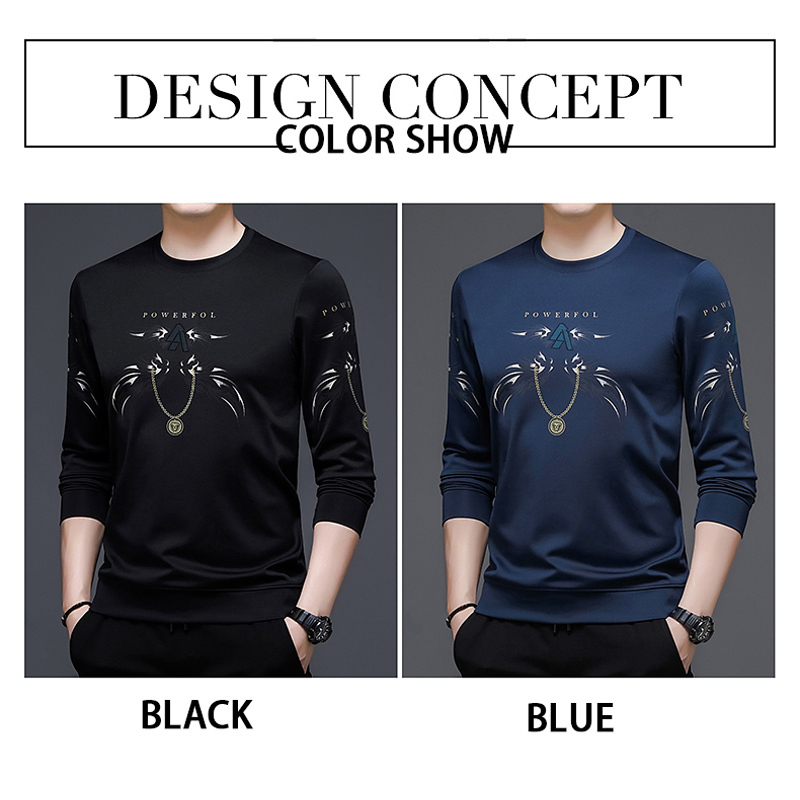 BROWON Fashion Black T Shirt Men Autumn Long Tops Long Sleeve T Shirt Mens Casual Regular Fit O-neck Men Clothing 220819