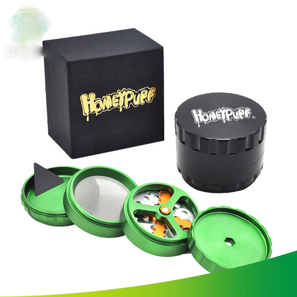 Metal honeypuff tobacco herb grinders with gift box Aluminum 63mm4 layer Grinder smoking accessories
Metal honeypuff tobacco herb grinders with gift box Aluminum 63mm4 layer Grinder smoking accessories