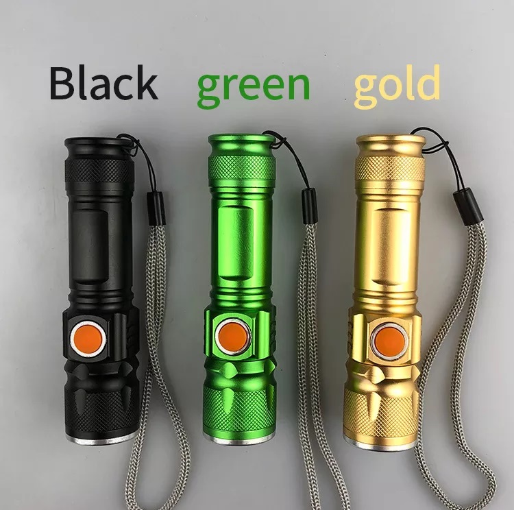 Super Bright USB Charging Hlm Flashlights Zoomable High Lumen Mini Powerful Rechargeable Torch Light For Camping