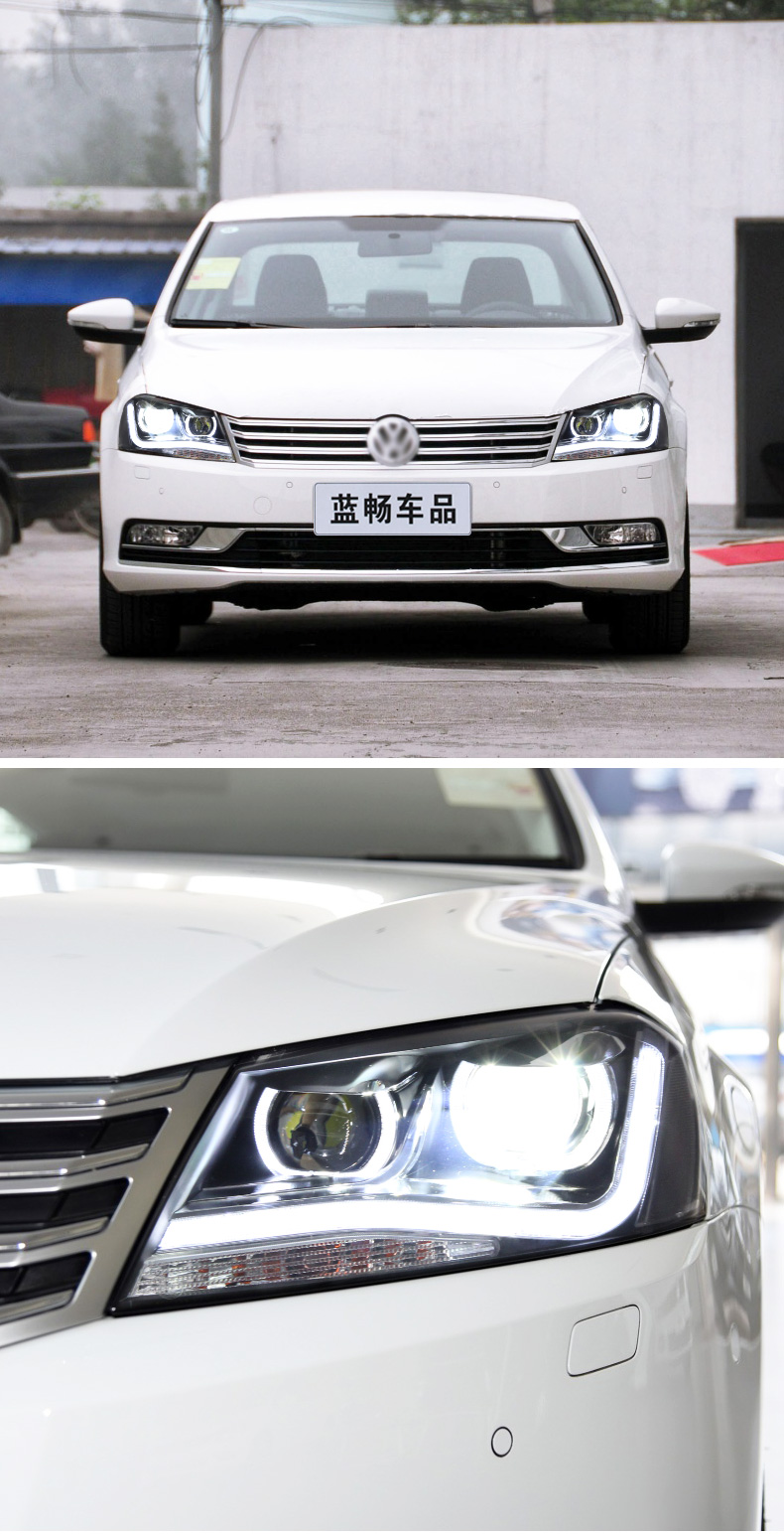 Head Lights for VW Passat B7 20 11-20 16 LED High Beam Daytime Light Angel Eye Driving Headlights Replacement