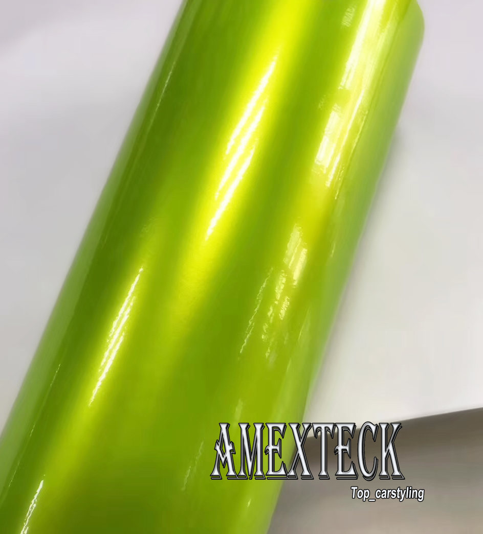 Premium Acid Lemon Gloss Magic Vinyl Wrap Highest Quality With Air Release Whole Car Wrapping Film Foil 1080 Series Initial Low Tack Glue 1.52x20m Rol