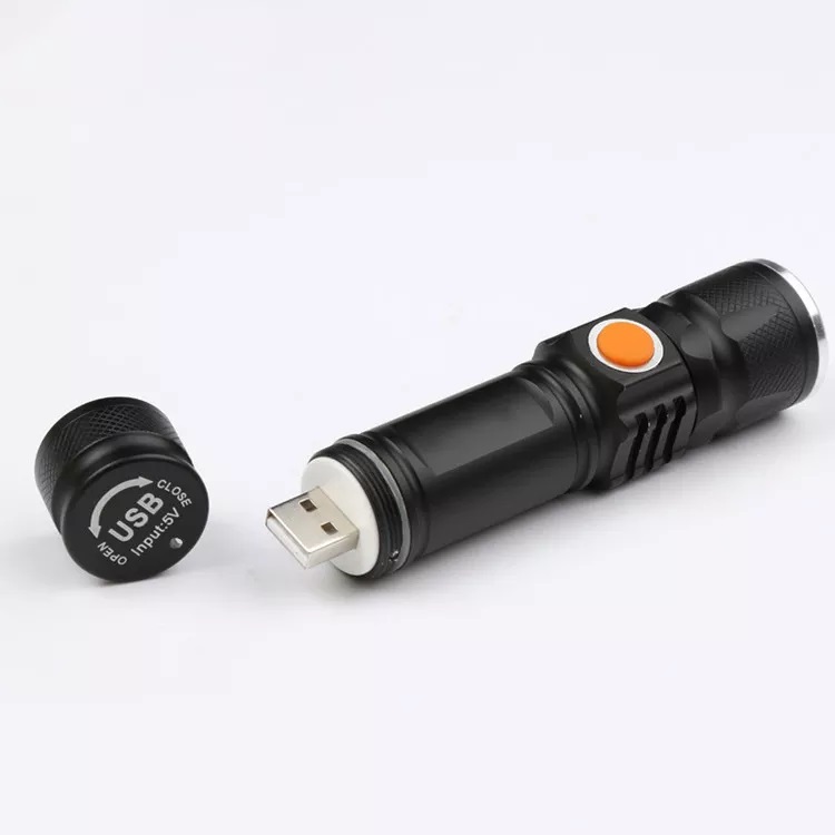 Super Bright USB Charging Hlm Flashlights Zoomable High Lumen Mini Powerful Rechargeable Torch Light For Camping