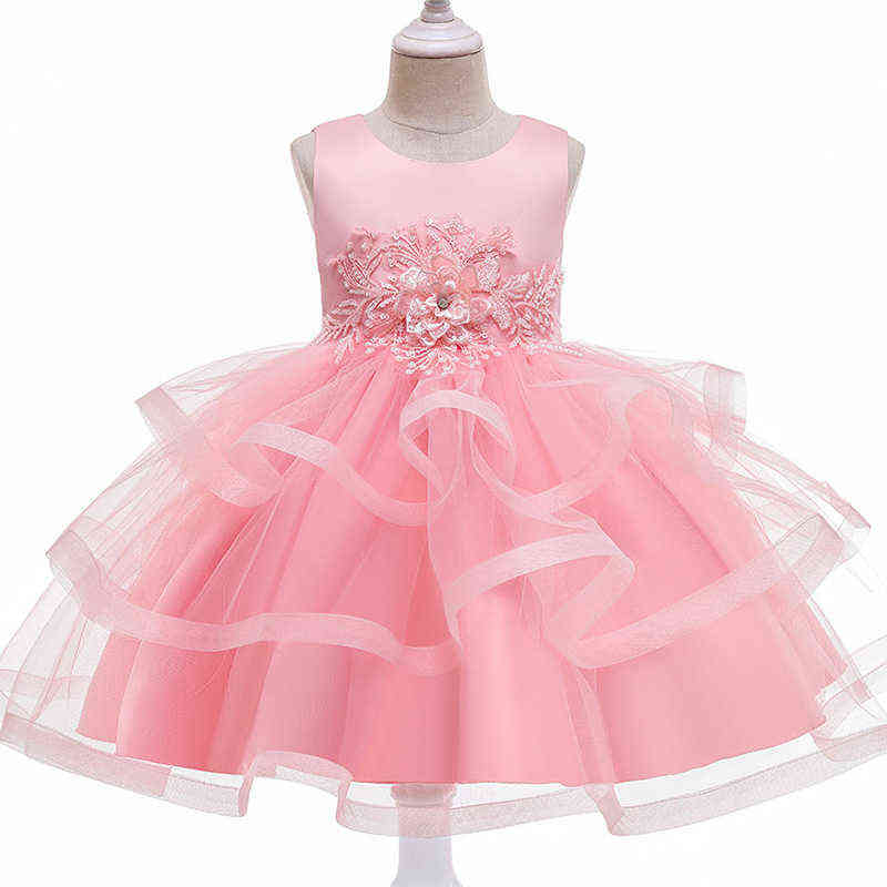 Baby Kids Infant Girl Flower Princess Party Tutu Dress Children Wedding Bridesmaid Toddler Lace Christmas Dress Vestidos Clothes Y220819