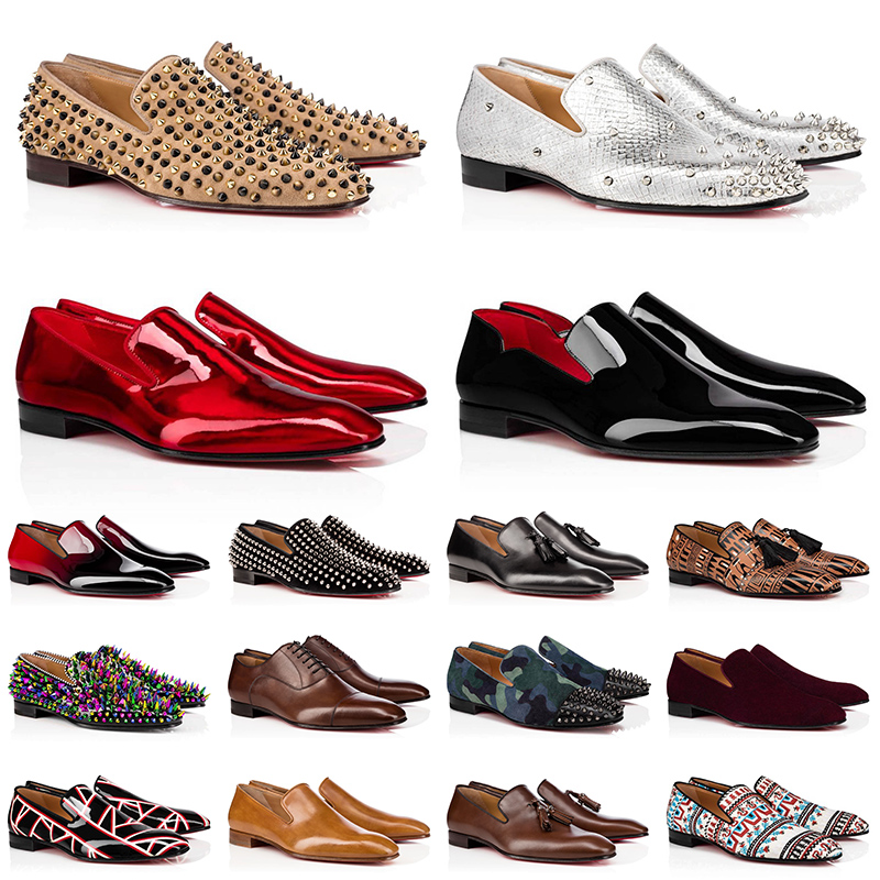 With Box Red Bottoms Loafers Mens Dress Shoes Pointed Toe Black Suede Patent Leather Rivets Glitter Loafer Men Fashion Designer Luxury Sneakers Shoe 38-47, 16
With Box Red Bottoms Loafers Mens Dress Shoes Pointed Toe Black Suede Patent Leather Rivets Glitter Loafer Men Fashion Designer Luxury Sneakers Shoe 38-47, 16