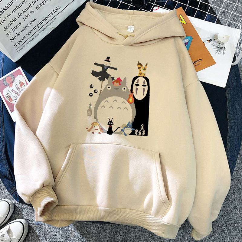 Studio Ghibli Totoro Japanese Anime Funny Cartoon Hoodie Women Spirited Away Miyazaki Hayao Sweatshirt 90s Graphic Hoody Female 220818